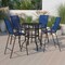 Flash Furniture 5 Piece Glass Bar Patio Table Set with 4 Barstools TLH-073H092H4-NV-GG - alternate 1